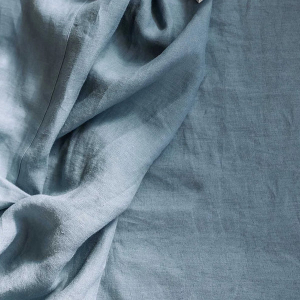 Smoke Blue Linen Fabric